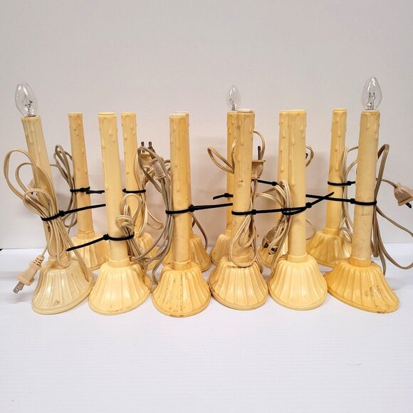 Christmas Candoliers Plastic Single Drip Window Candle Lights Lot Of 12 Tested - Picture 1 of 6